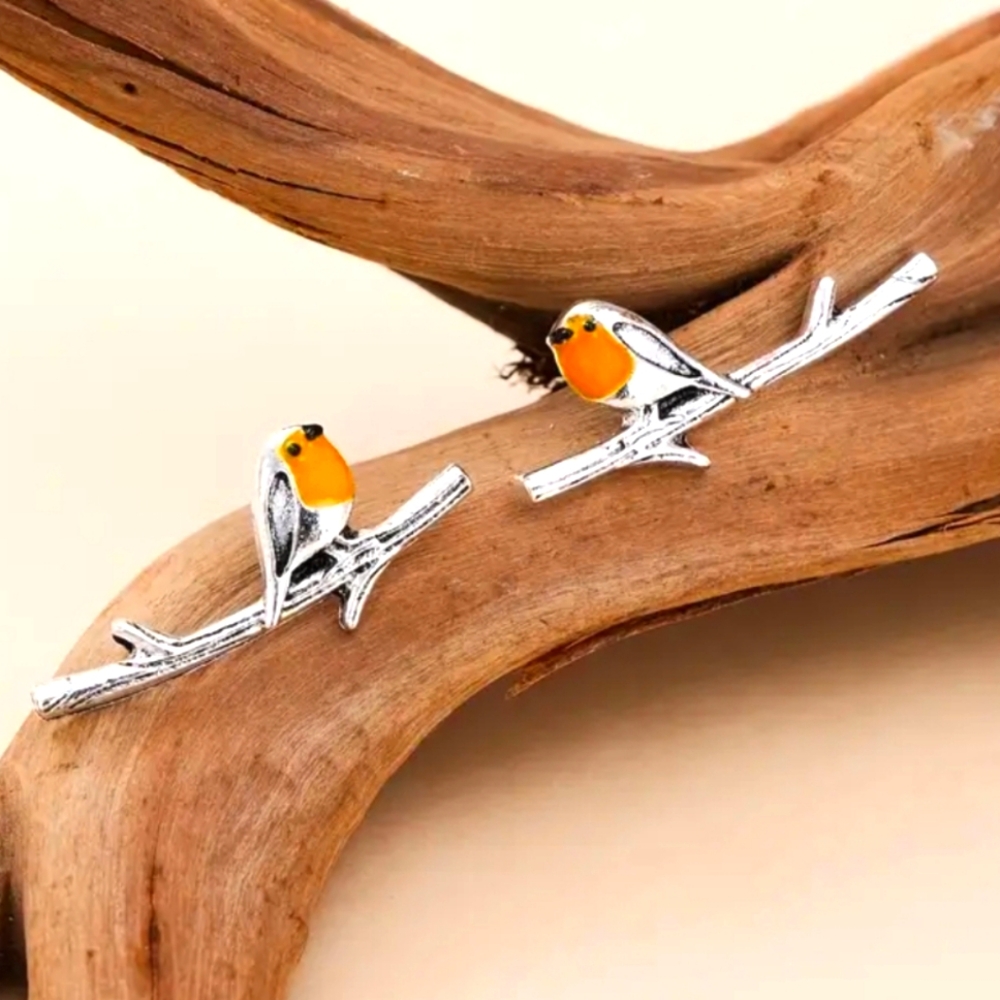 Hypoallergenic Bird Earrings- Alloy